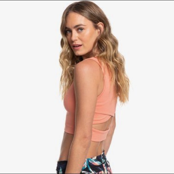 *NEW* Roxy Peach Cropped Tank Top - Picture 3 of 5